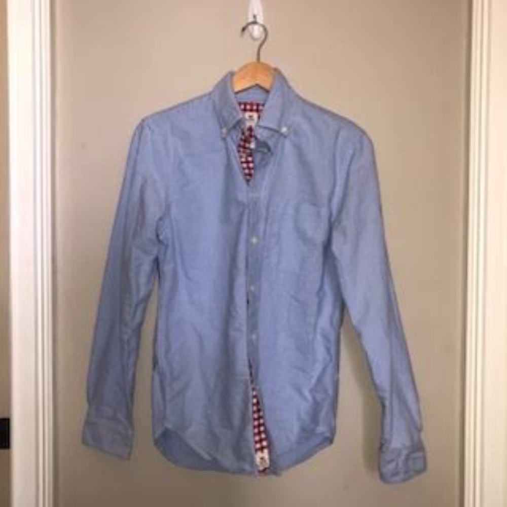 Blue Button Women's Oxford w/ Red Gingham